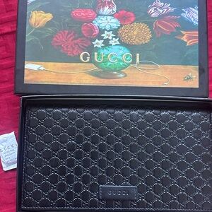 🔥 Authentic Gucci Microguccissima Black Wallet Crossbody Handbag w/ Box GORG! 🖤